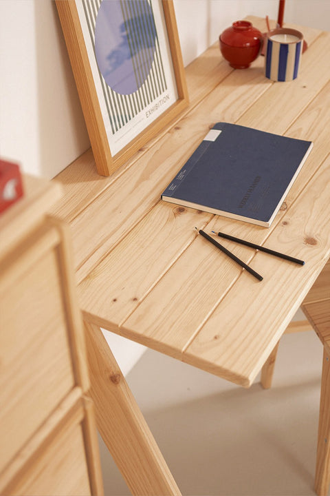 bàn học, bàn làm việc bằng gỗ thông