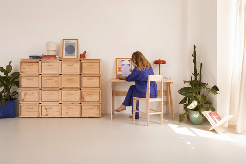 bàn học, bàn làm việc bằng gỗ thông