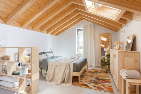 khung giường bằng gỗ thông