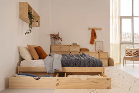 khung giường bằng gỗ thông