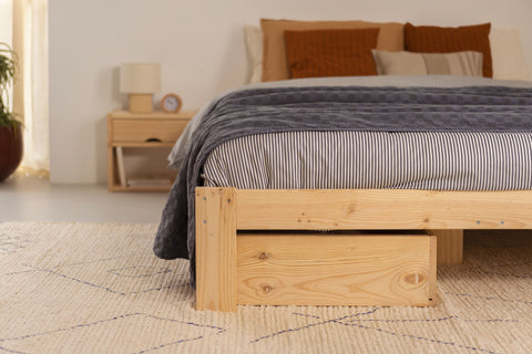 khung giường bằng gỗ thông