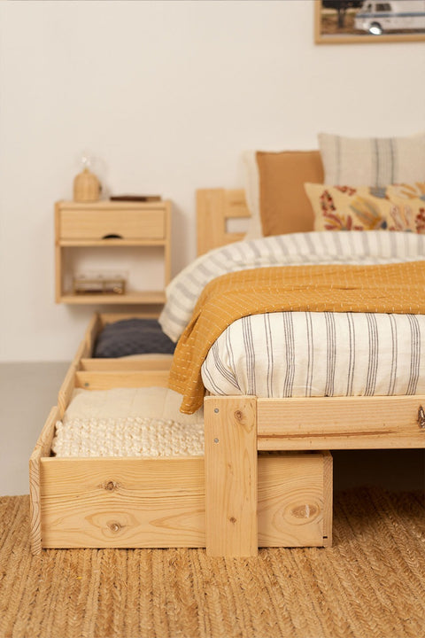 khung giường bằng gỗ thông