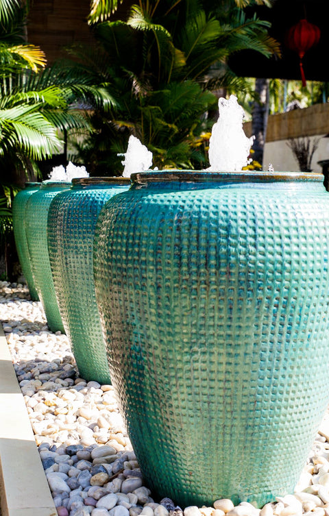 bình gốm, bình cắm hoa, chậu cây, thác nước, bình gốm nung bằng lò củi