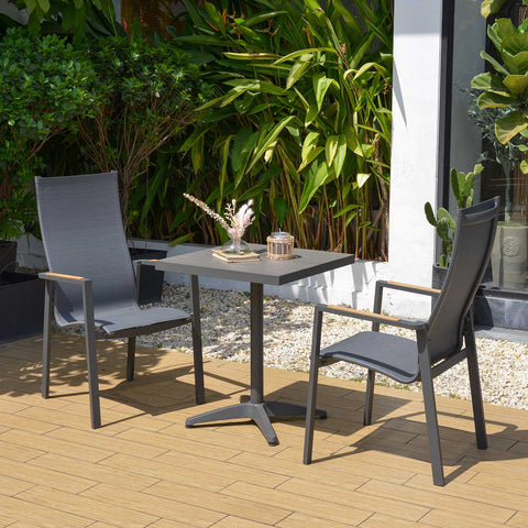 Bộ bàn ăn ngoài trời 1 bàn URBANITE 64 dark grey và 2 ghế Palau