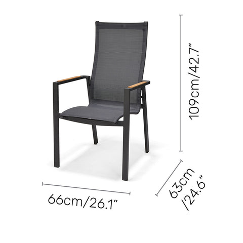 Bộ bàn ăn ngoài trời 1 bàn URBANITE 64 dark grey và 2 ghế Palau