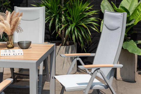 Bộ bàn ghế ngoài trời PANAMA light 88 và 4 ghế thư giãn Panama