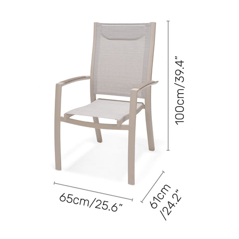 Bộ bàn ăn ngoài trời 1 bàn URBANITE 160 light grey và 6 Urbanite