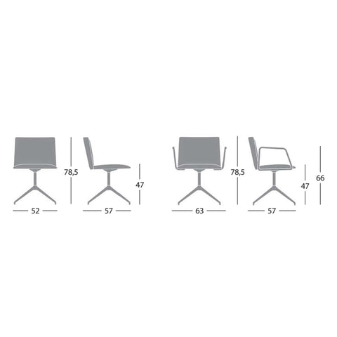 Ghế ăn trong nhà, ghế làm việc STAMP / chân 4 chấu