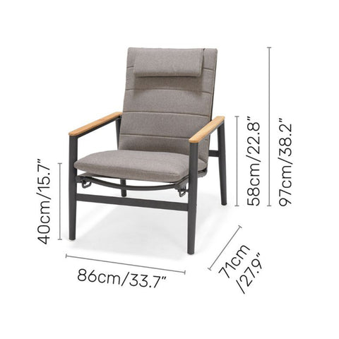 Bộ 2 ghế thư giãn ngoài trời TOPAZ dark và 1 bàn góc Urbanite