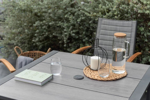 Bộ bàn ăn ngoài trời 1 bàn URBANITE 90 dark grey và 4 ghế Topaz