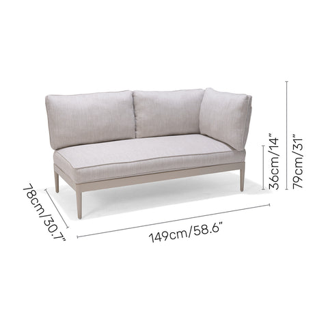 Ghế sofa ngoài trời trái/phải TOPAZ light 2-seater