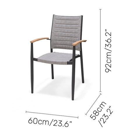 Bộ bàn ăn ngoài trời 1 bàn URBANITE 90 dark grey và 4 ghế Topaz