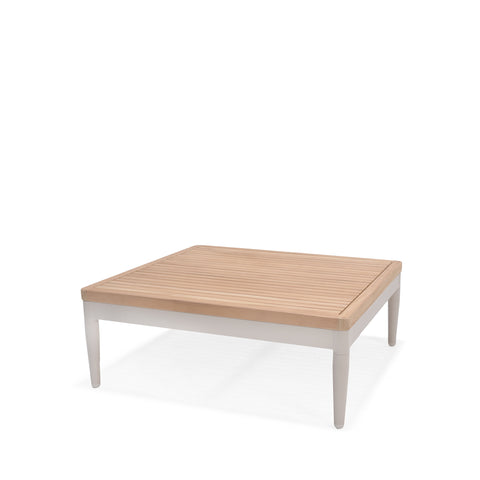 Bàn coffee ngoài trời TOPAZ light, bàn sofa ngoài trời bằng nhôm mặt bàn gỗ Teak FSC