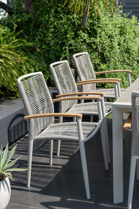 Ghế ăn ngoài trời TOPAZ roped armchair light