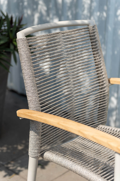 Ghế ăn ngoài trời TOPAZ roped armchair light