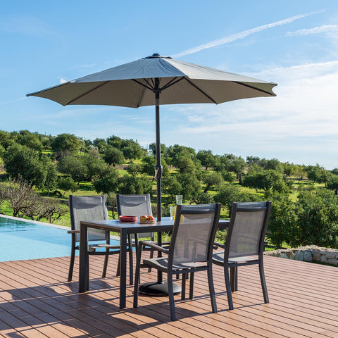 Ghế ăn ngoài trời lưng cao URBANITE dark grey