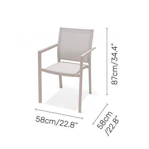 Bộ bàn ăn ngoài trời 1 bàn URBANITE 90 light cream và 4 ghế Urbanite