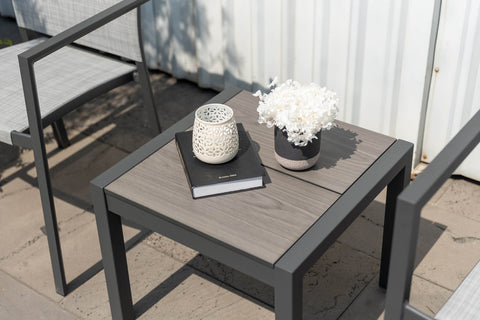 Bộ bàn ghế ngoài trời 1 bàn URBANITE 50 dark grey và 2 ghế Urbanite