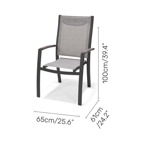 Bộ bàn ăn ngoài trời 1 bàn URBANITE 64 dark grey và 2 ghế Urbanite